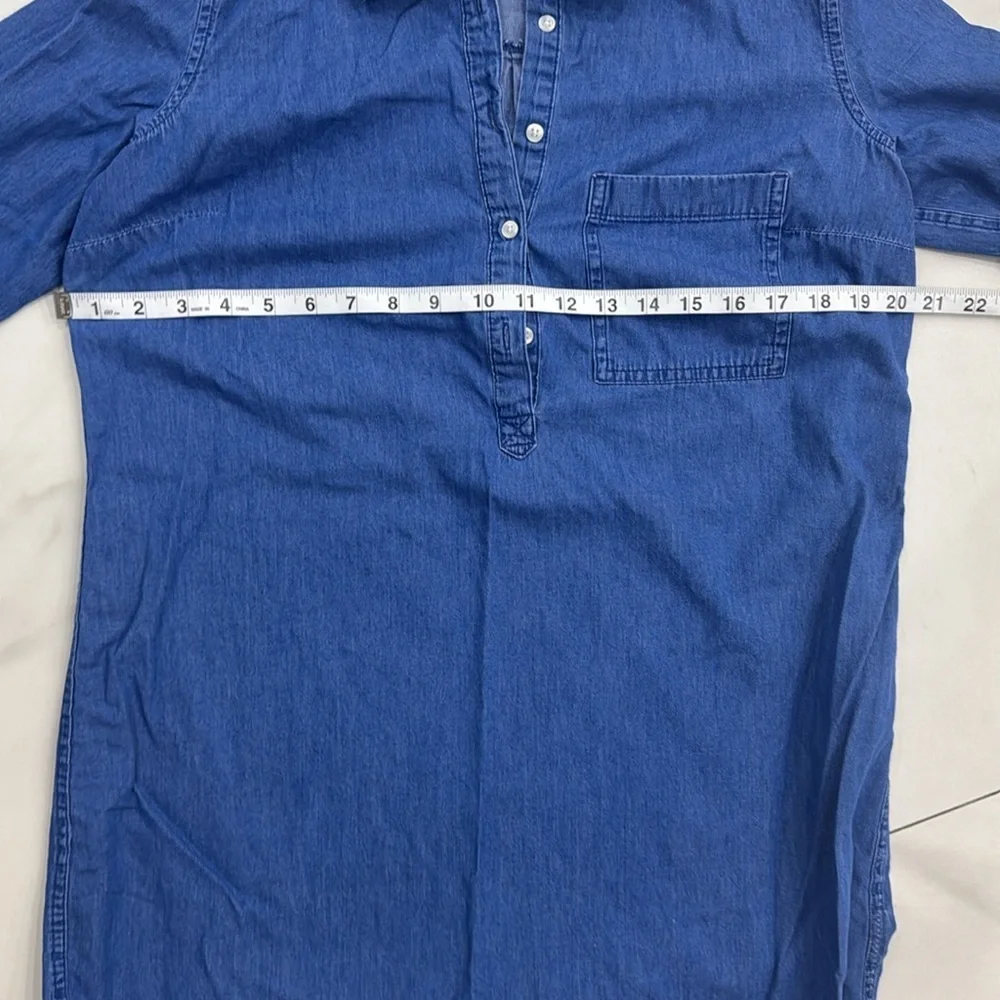 Old Navy Chambray Button Up Shirt Dress.  Sz M - Picture 4 of 8